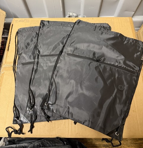 Black drawstring bag large - black,