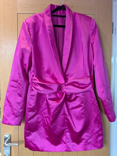 Zara fuchsia satin blazer - zara,
