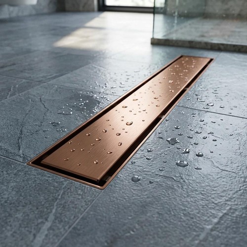 Linear shower drain brushed - shower,