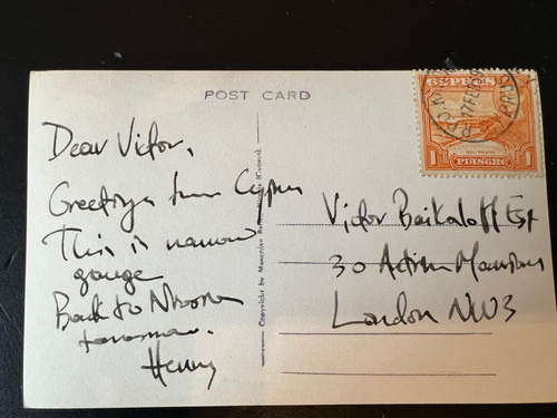Cyprus 1939 railway postmark - cyprus,