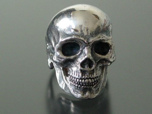 Sterling silver skull ring - sterling,
