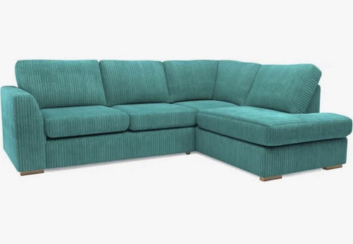 Dfs teal corduroy shaped - corduroy, l-shaped
