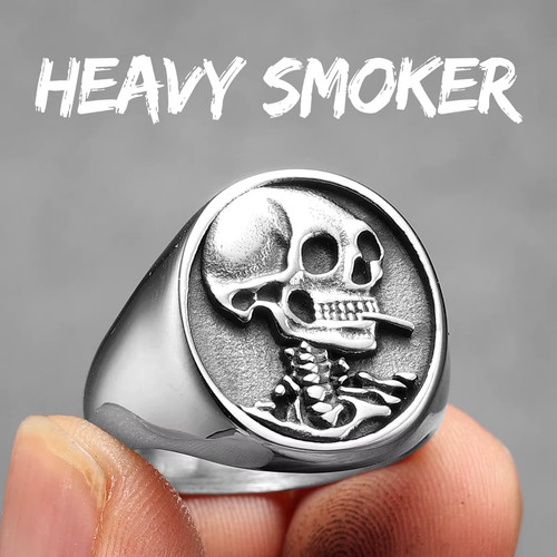 Skull cowboy ring stainless - cowboy,
