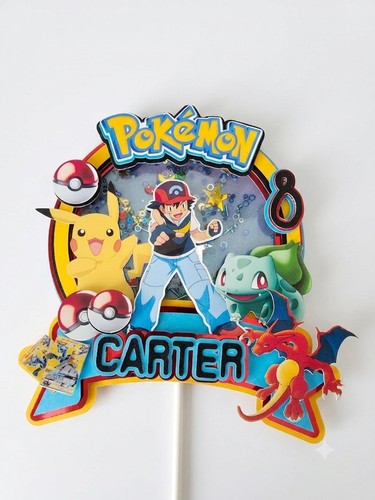 Pokemon personalised cake - pokemon,