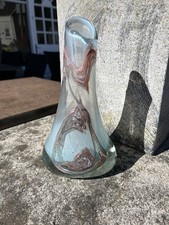 Sam Samuel Herman Art Glass Vase Signed Dated 1972 Opalescent Iridescent A/F
