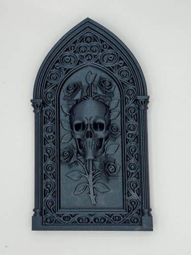 Gothic skull roses wall - gothic,