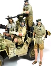 UK Post Resin Model 1/35 Scale WW2 British SAS LRDG rover group solders x4 fig