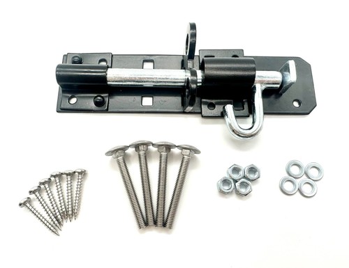 Gate bolts black - black,, silver