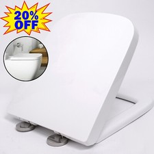 Toilet Seat Soft Close White S Shape Quick Release Fixing Hinges Easy Clean UK