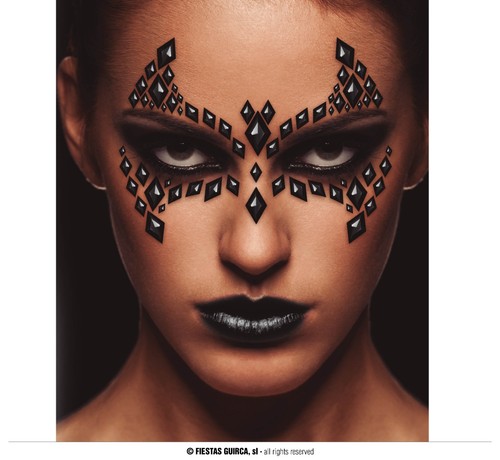 Halloween adhesive face gems - adhesive,