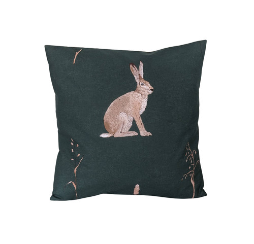 Dark forest green hare rabbits - green,
