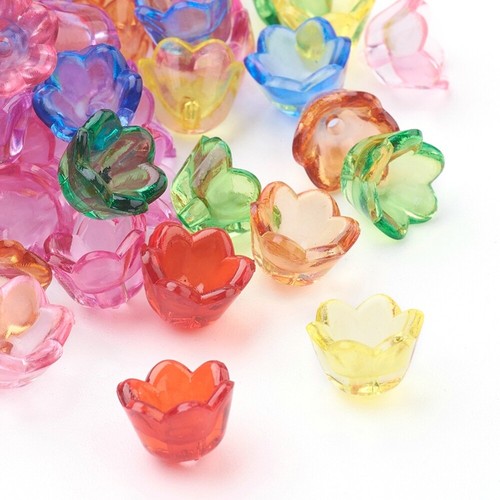 Plastic flower beads - flower,