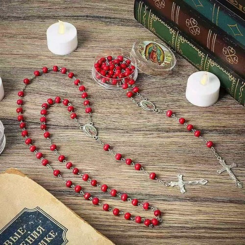 Wooden rosary bead - wooden, necklace