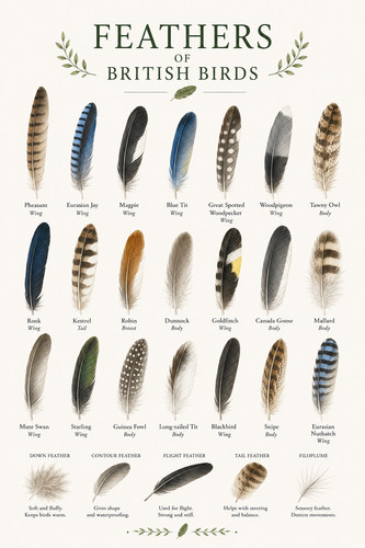 Feathers british birds - of,