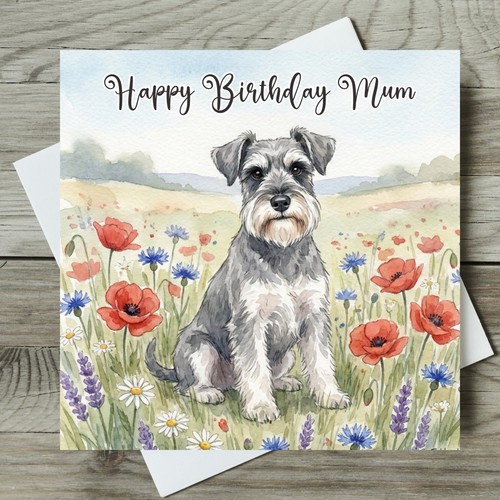 Schnauzer birthday card - birthday,