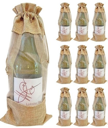 Wine bottle gift bags with - bottle,
