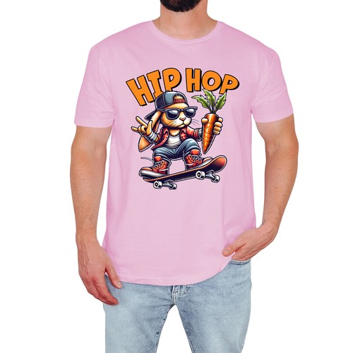 Hip hop bunny mens shirt - hip,