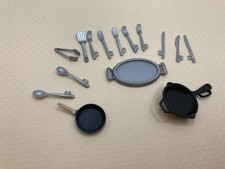 Barbie Doll Kitchen Frying Pans & Cutlery