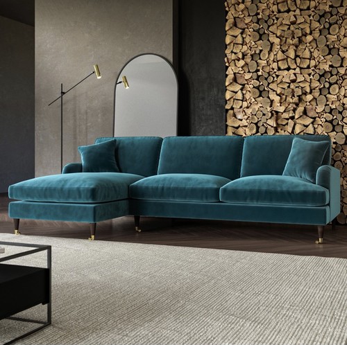 Seater sofa shaped velvet - seater,