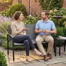 Metal Garden Bench, 2 Seater