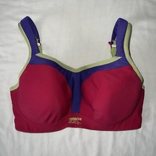 Panache Sports Bra 28FF Pink Purple Yellow Underwire Moulded Support Performance