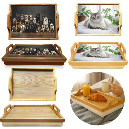Wooden serving tray with - serving,