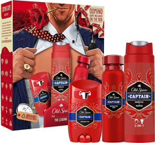 Old Spice Gentleman Gift Set for Men with Captain Deodorant Spray, Deodorant Sti