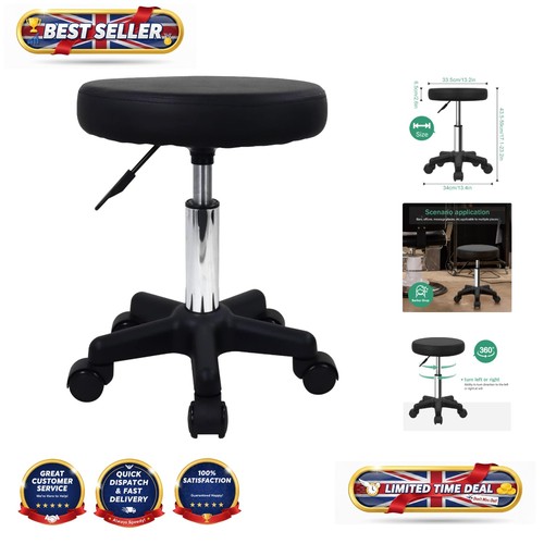 Compact black swivel stool - black,