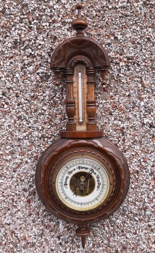 Carved edwardian aneroid - edwardian,