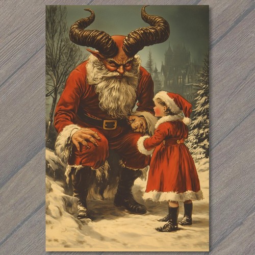 Postcard krampus santa - krampus,