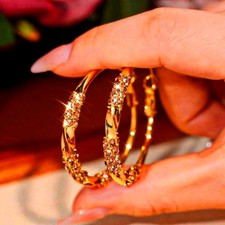 Hoop Earrings with Sparkling