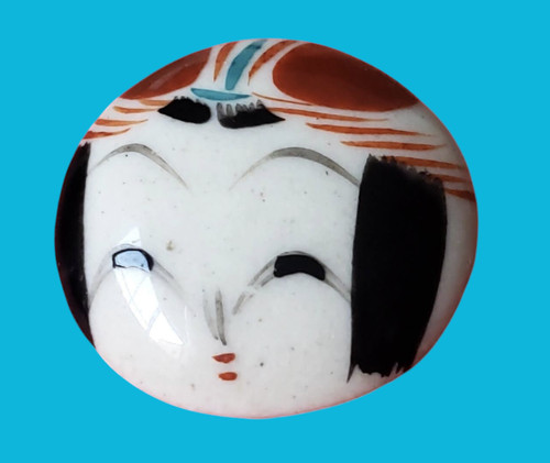 Japanese ceramic button girl - ceramic, button~girl