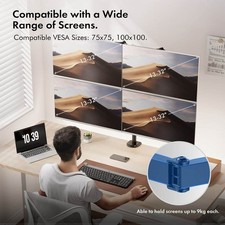 VonHaus Adjustable Quad Monitor Stand for 13-32" Screens 3005117