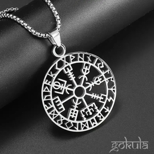 Stainless steel vegvisir - stainless,