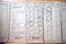 OLD STYLE RF60 LOGBOOK for an AMBASSADOR 197cc MOTORCYCLE registered 10 May 1950
