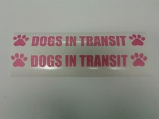 2 x Dogs in transit pink car