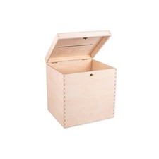 Lockable Plain Wooden Box Wedding Cards Post Box Storage Unit Gift (P29/30)
