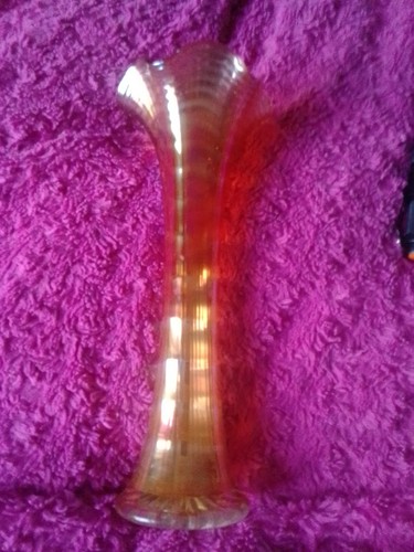 Inch carnival glass vase - inch,