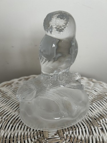 Glass owl figurine 6 - glass, 6”