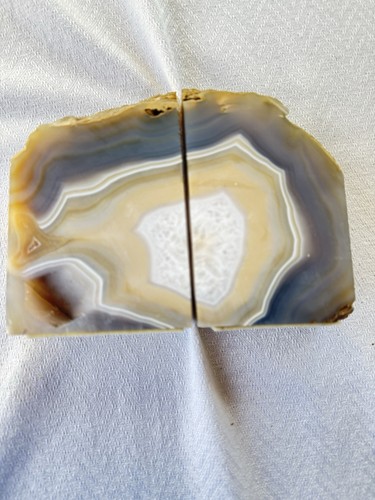 Pair agate geode bookends - pair,