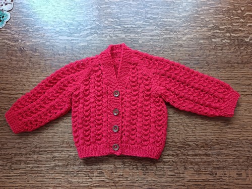 Lovely hand knitted baby red - knitted,