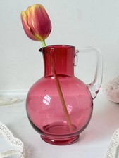 Vintage cranberry glass - glass, jug