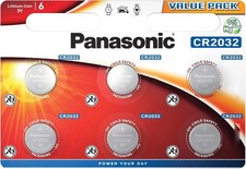 6x Panasonic CR2032 3V Lithium