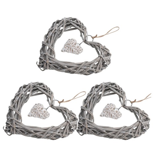 Pcs wicker heart - 3,