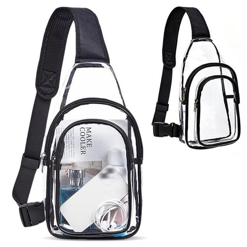 Clear pvc sling bag - clear,