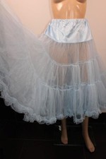 HELL BUNNY BLUE ULTRA SHEER LAYERED NYLON, ROCK & ROLL PETTICOAT SIZE LARGE