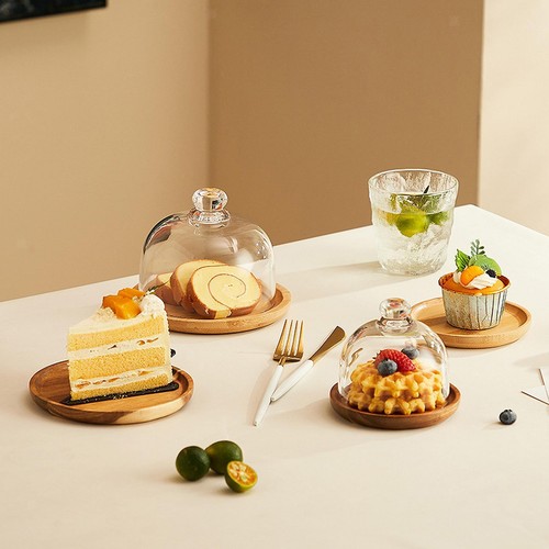 Cake stand with glass cover - cake,
