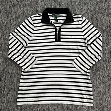 Ralph Lauren Jumper Womens Large Black White Nautical Stripe 1/4 Quarter Zip RL