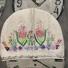Vintage hand embroidered tea cosy cover.