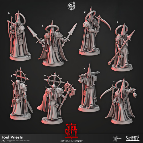 Priest set fantasy 28 - set, 28-32mm